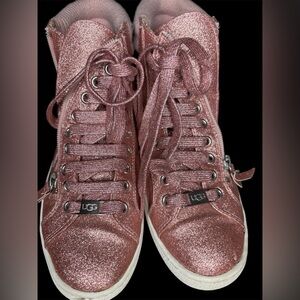 Ugg glitter high top sneakers pink women’s size 7.5 great condition!